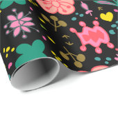 Blumenmuster - Stilvolle Blume-Tapete Geschenkpapier (Rolleneckpunkt)