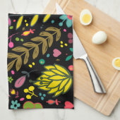 Blumenmuster - Stilvolle Blume-Tapete Geschirrtuch (Viertel Falte)