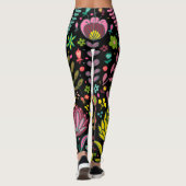 Blumenmuster - Stilvolle Blume-Tapete Leggings (Rückseite)
