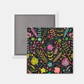 Blumenmuster - Stilvolle Blume-Tapete Magnet (Vorderseite/Rückseite)