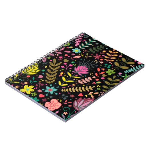 Blumenmuster - Stilvolle Blume-Tapete Notizblock (Linke Seite)