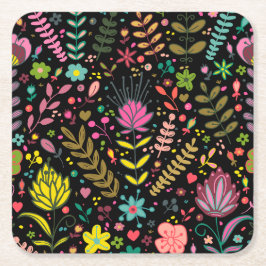 Blumenmuster - Stilvolle Blume-Tapete Rechteckiger Pappuntersetzer