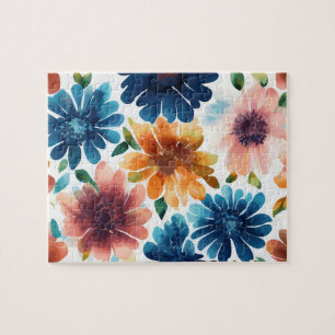 Blumenmuster Süße Vintage-Wasserfarben Blumen Puzzle