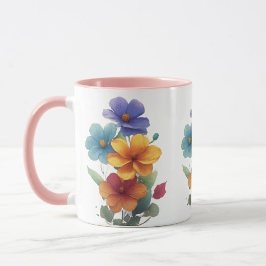 Blumenmuster Tasse (Links)