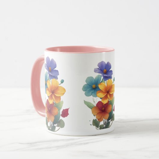 Blumenmuster Tasse (Vorderseite Links)