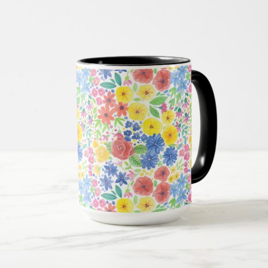 Blumenmuster Tasse (VorderseiteRechts)