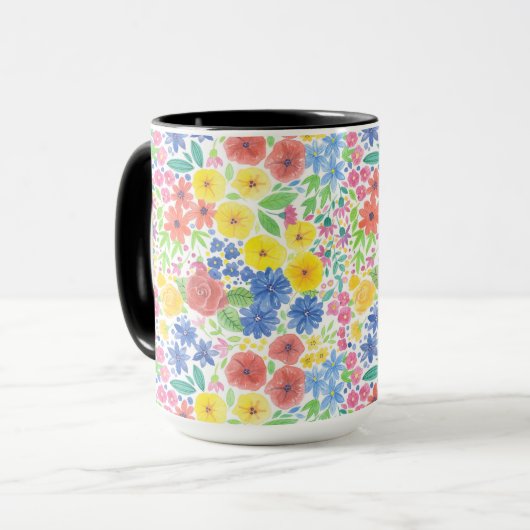 Blumenmuster Tasse (Vorderseite Links)