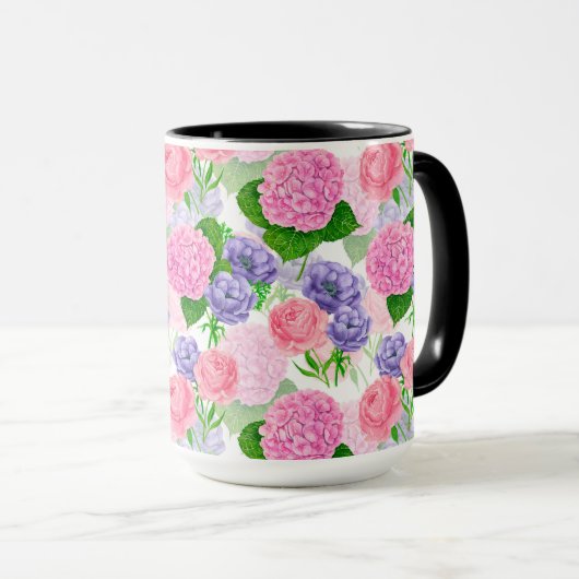 Blumenmuster Tasse (VorderseiteRechts)
