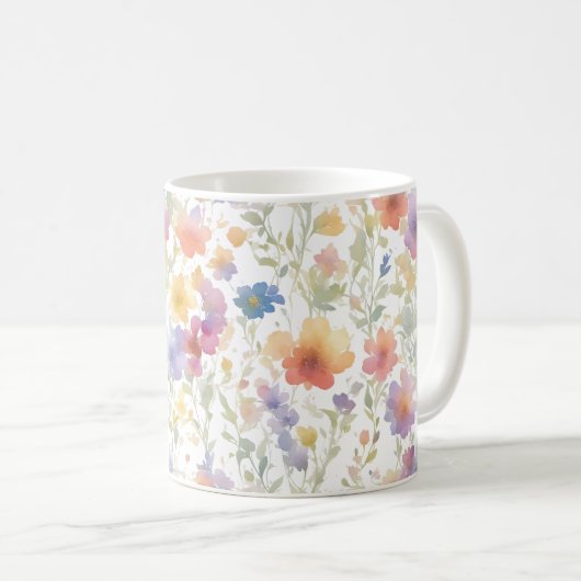 Blumenmuster Tasse für Freunde (VorderseiteRechts)