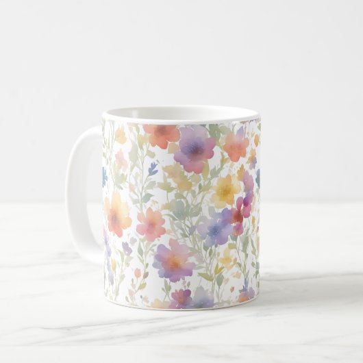 Blumenmuster Tasse für Freunde (Vorderseite Links)