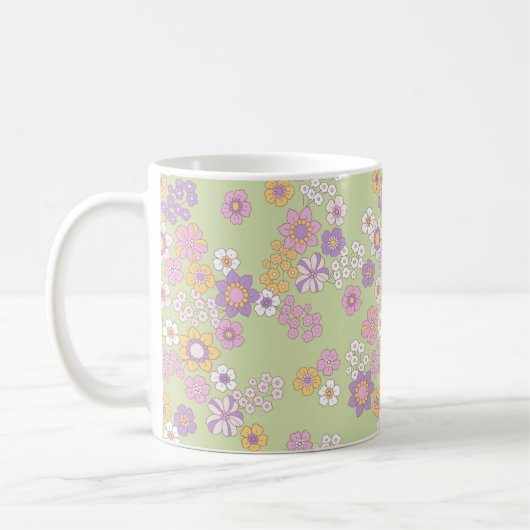 Blumenmuster-Tasse Kaffeetasse (Links)