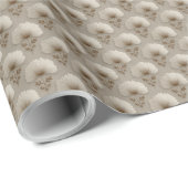 Blumenmuster | Taupe-Wappen Geschenkpapier (Rolleneckpunkt)