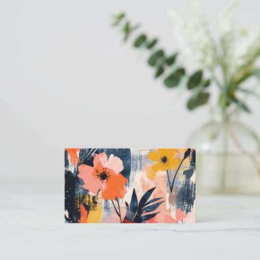 Blumenmuster Terminkarte (Stehend Vorderseite)