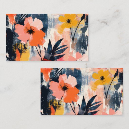 Blumenmuster Terminkarte (Vorne/Hinten)