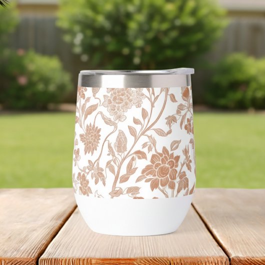 Blumenmuster Terrakotta-Toile