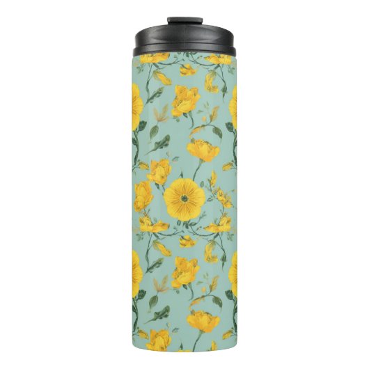Blumenmuster-Thermotassen Thermosbecher (Vorderseite)