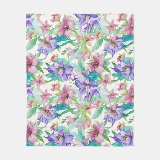 Blumenmuster Tiare-Blume Fleecedecke (Vorderseite)