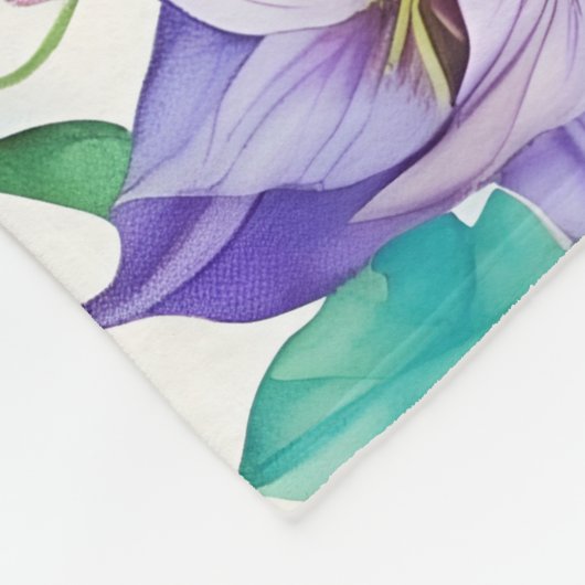 Blumenmuster Tiare-Blume Fleecedecke (Ecke)