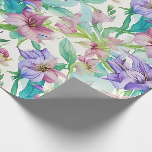 Blumenmuster Tiare-Blume Geschenkpapier (Ecke)