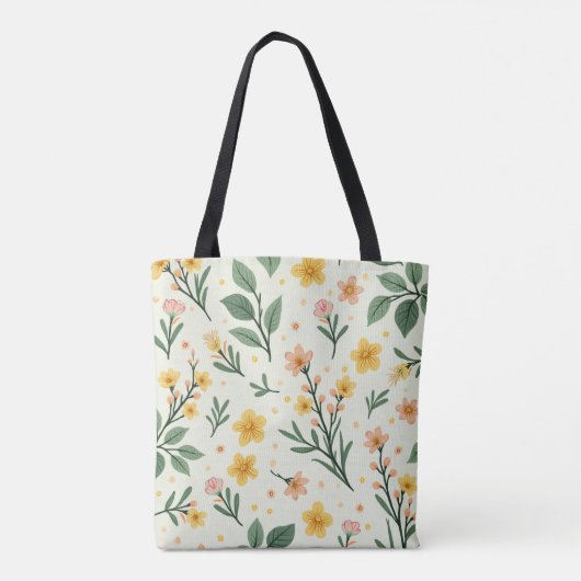 Blumenmuster Tosbeutel Tasche (Rückseite)