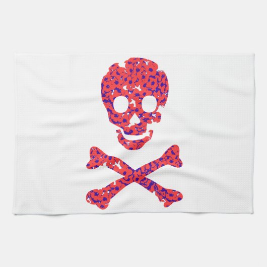 Blumenmuster-Totenkopf Handtuch (Horizontal)