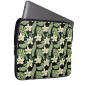 Blumenmuster tropische Blume und Blätter Laptopschutzhülle (Vorne Rechts)