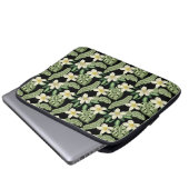 Blumenmuster tropische Blume und Blätter Laptopschutzhülle (Vorne Knopf)