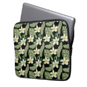 Blumenmuster tropische Blume und Blätter Laptopschutzhülle (Vorderseite Links)