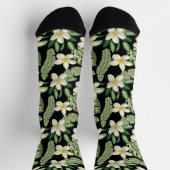 Blumenmuster tropische Blume und Blätter Socken (Oben)