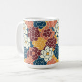 Blumenmuster über den gesamten Stoff Kaffeetasse (Vorderseite Links)