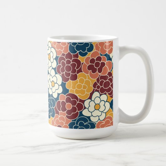 Blumenmuster über den gesamten Stoff Kaffeetasse (Rechts)