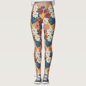 Blumenmuster über den gesamten Stoff Leggings (Vorderseite)