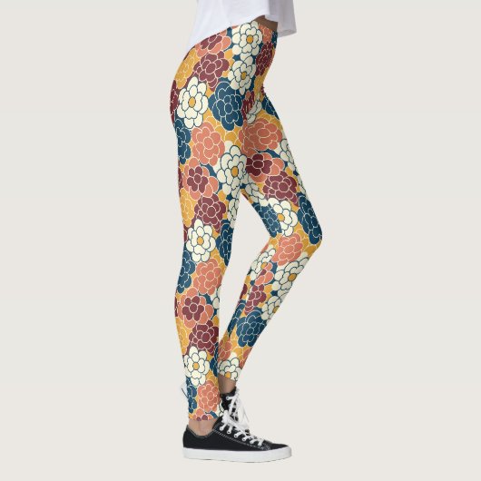Blumenmuster über den gesamten Stoff Leggings (Rechts)