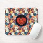 Blumenmuster über den gesamten Stoff verteilt Mousepad (Mit Mouse)