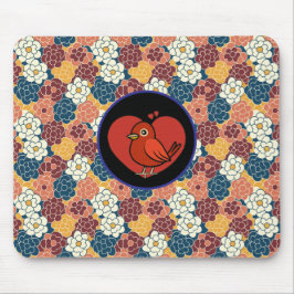 Blumenmuster über den gesamten Stoff verteilt Mousepad