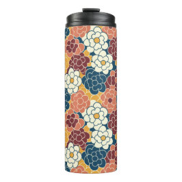 Blumenmuster über den gesamten Stoff verteilt Thermosbecher