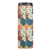Blumenmuster über den gesamten Stoff verteilt Thermosbecher (Rückseite)