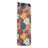 Blumenmuster über den gesamten Stoff verteilt Thermosbecher (Nach rechts gedreht)