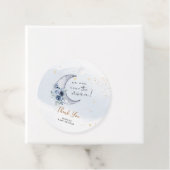 Blumenmuster über der Mond-Babydusche Geschenkanhänger (Beispiel)