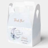 Blumenmuster über der Mond-Babydusche Geschenkschachtel (Geöffnet)