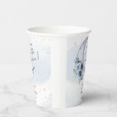 Blumenmuster über der Mond-Babydusche Pappbecher (Rechts)