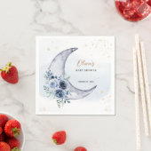 Blumenmuster über der Mond-Babydusche Serviette (Beispiel)