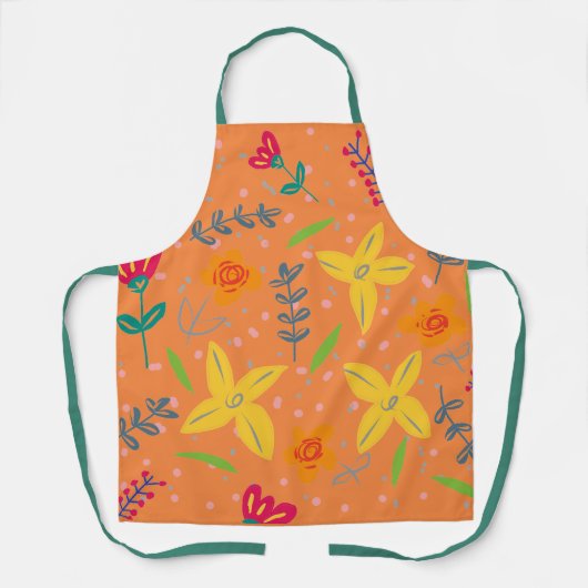 Blumenmuster und Blätter ohne Naht Schürze (Vorderseite)