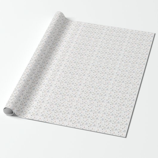 Blumenmuster und Blattmuster Geschenkpapier (Ungerollt)