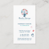 Blumenmuster und Foliage Pet Pet Druckmuster Baums Visitenkarte (Rückseite)