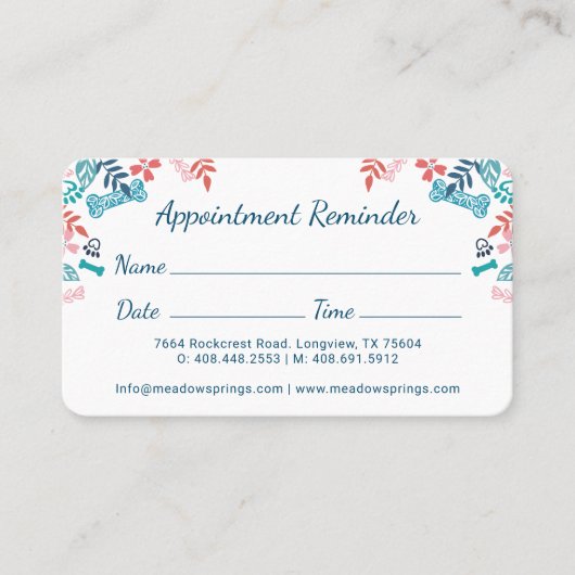 Blumenmuster und Foliage Pet Print Muster Terminkarte (Vorderseite)