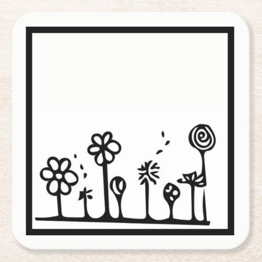 Blumenmuster-Untersetzer Rechteckiger Pappuntersetzer (Vorderseite)