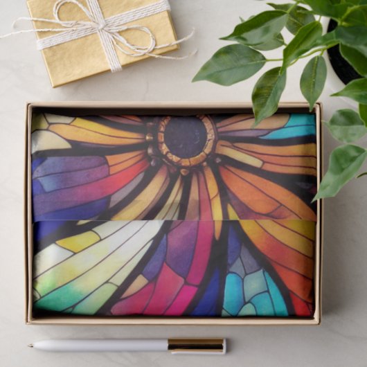 Blumenmuster verkleidetes Glas Decoupage Seidenpapier (Geschenk)