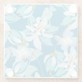 Blumenmuster, vielseitiges Design der Blume. Glasuntersetzer (Rückseite)