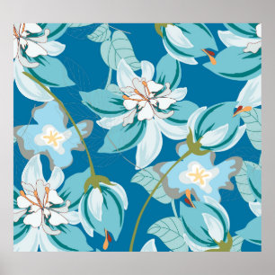 Blumenmuster, vielseitiges Design der Blume. Poster